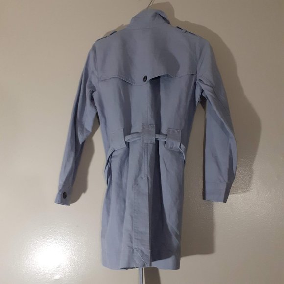 CABI Linen blend ESSENTIAL LAVENDER RUSSIAN BELTED TRENCH COAT S, measured - Picture 10 of 10